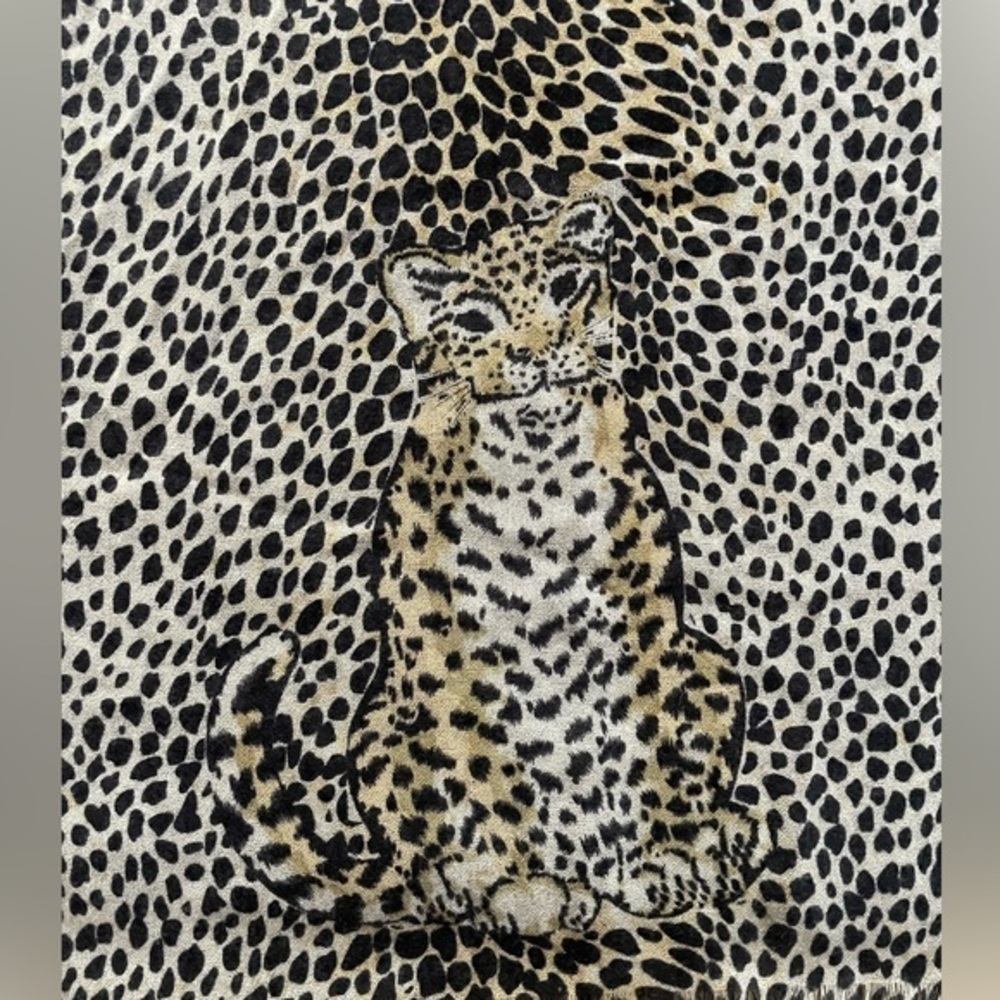 Freego Paris 100% Cashmere Leopard Animal Print Scarf Wrap Shawl